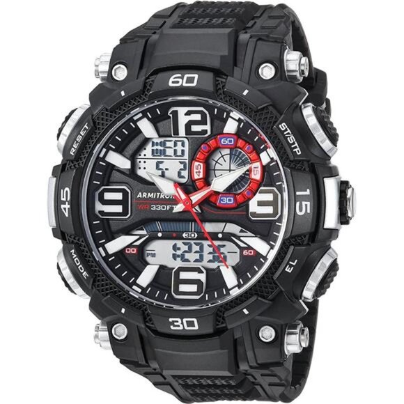 Sport Men's Analog-Digital Chronograph Resin Strap Watch